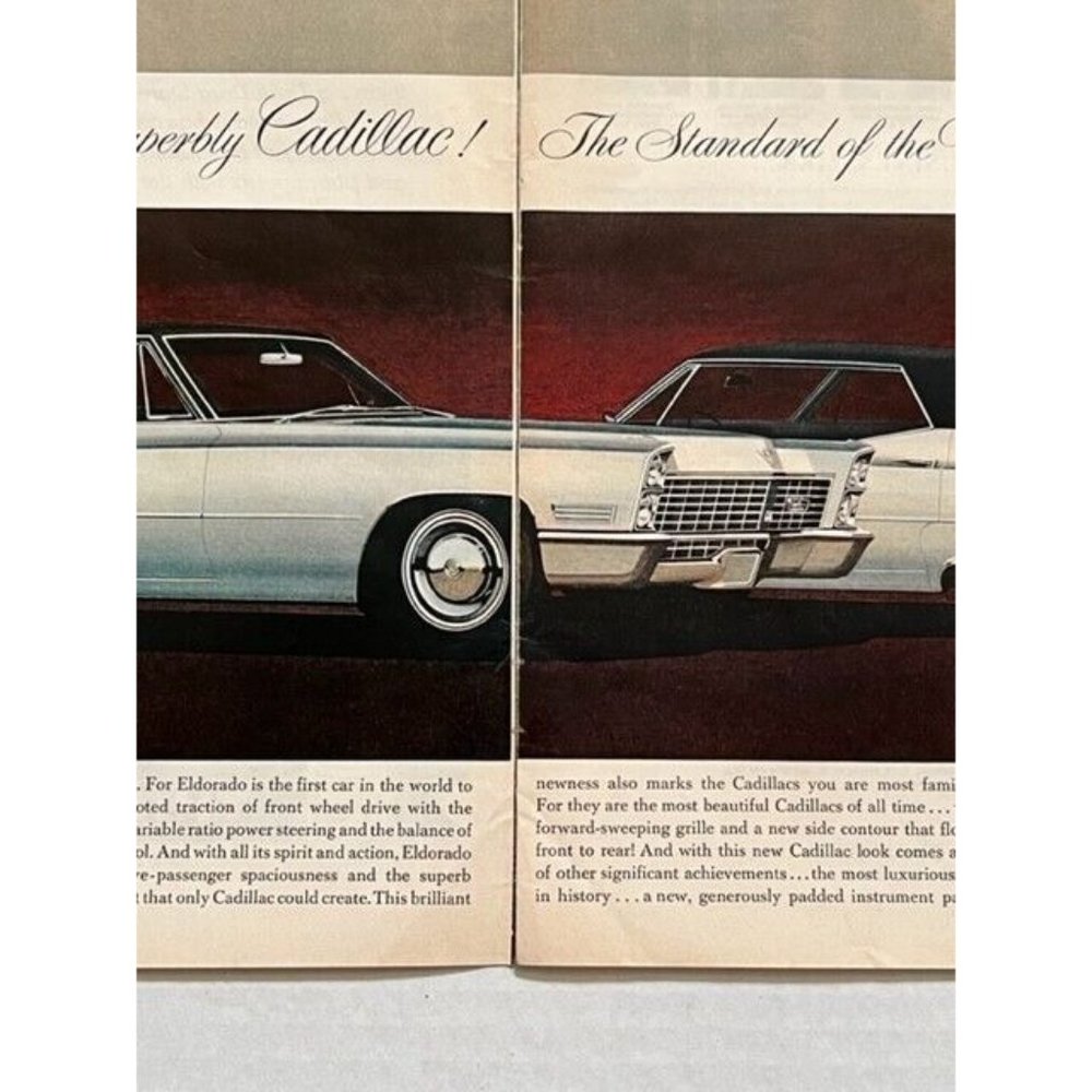 Vintage 1960s Cadillac Eldorado and Sedan de Ville 2 page Print Ad - Picture 8 of 9